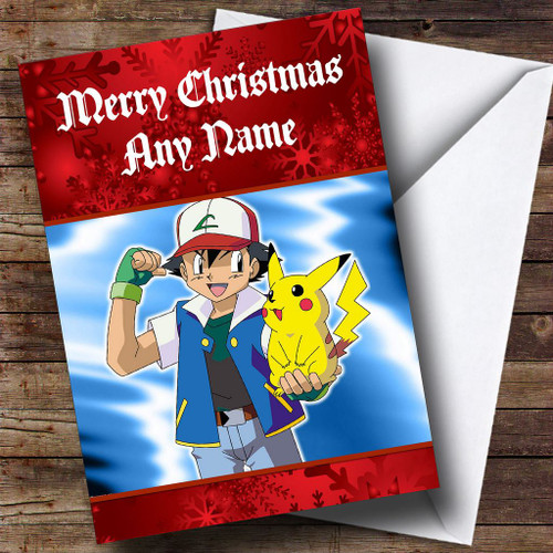 Pokemon Red Personalised Christmas Card - The Card Zoo Pokemon Red Personalised Christmas Card - The Card Zoo
