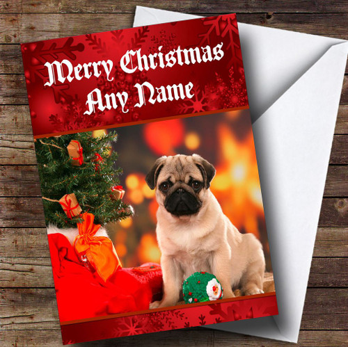 Christmas Pug Personalised Christmas Card - The Card Zoo