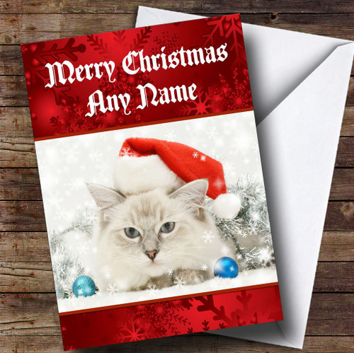 Christmas Cat Personalised Christmas Card - The Card Zoo