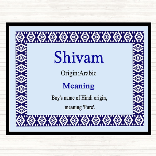 Shivam Name Meaning Mouse Mat Pad Blue The Card Zoo