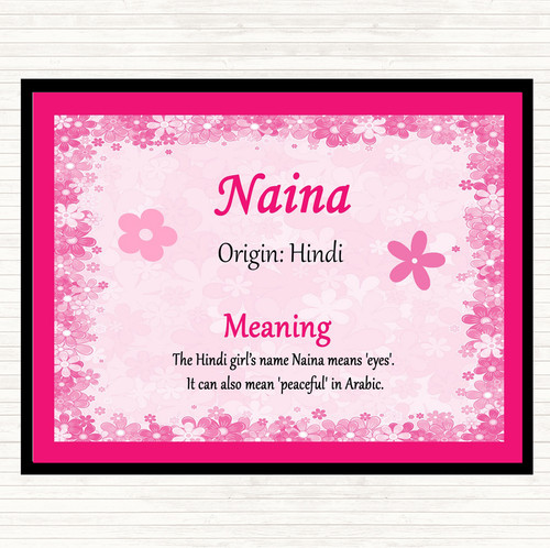 Naina Name Meaning Mouse Mat Pad Pink The Card Zoo