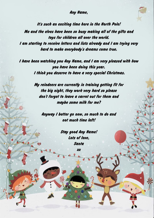 Snowy Personalised Christmas Letter From Santa - The Card Zoo