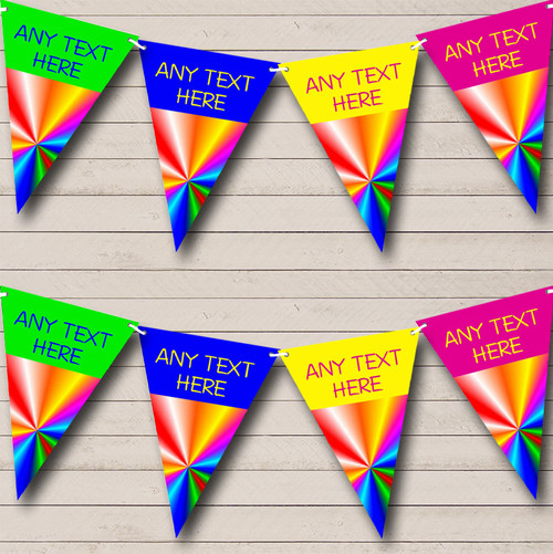 Bright Rainbow Colours Personalised Children's Party Bunting - The Card Zoo
