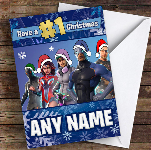 Fortnite Game Battlepass Skins Personalised Children's Christmas Card ...