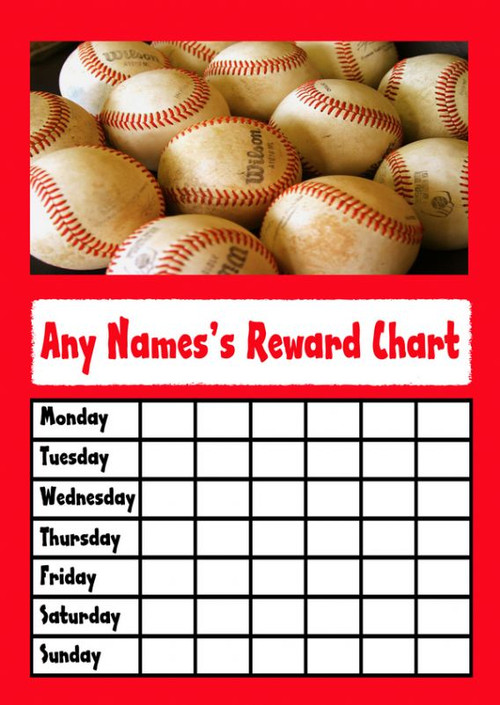 Baseball Star Sticker Reward Chart - The Card Zoo