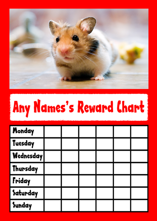 Hamster Star Sticker Reward Chart - The Card Zoo