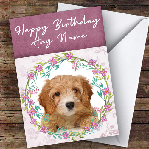 Happy Birthday Cavapoo Card - Cute Dog Birthday Card 145x145mm UK Made