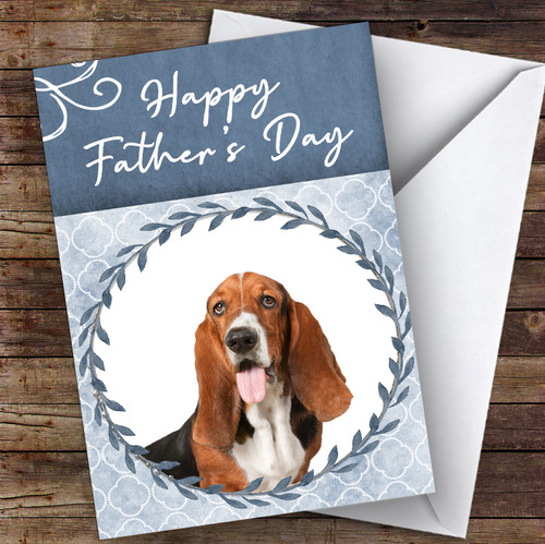 Basset Hound Dog Traditional Animal Personalised Father's Day Card