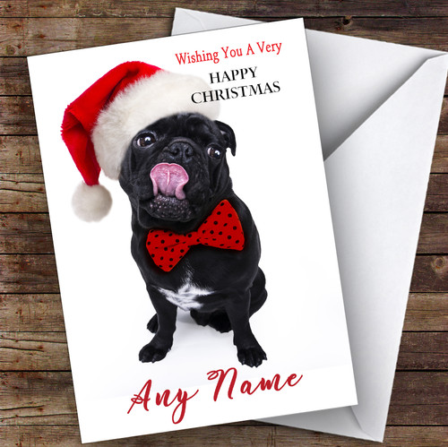 Funny Blag Pug Dog Animal Personalised Christmas Card - The Card Zoo