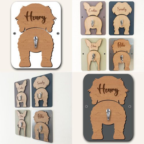 Cockapoo Dog Lead Holder Leash Hanger Hook Any Colour Personalised Gift ...