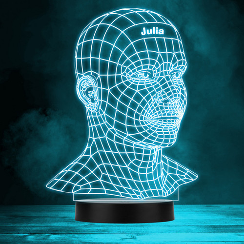 Custom Human Led Geometric 3D Style Human Head Personalised Gift Colour Change LED Night ...