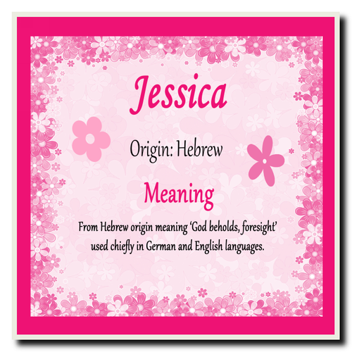 Jessica Personalised Name Meaning Coaster - The Card Zoo