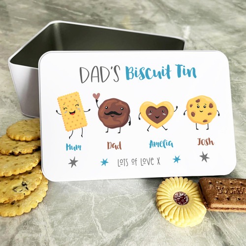 Dad's Family Cute Names Personalised Gift Cookies Treats Biscuit Tin - The  Card Zoo