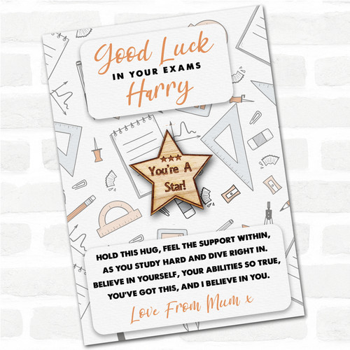 You're A Star Good Luck In Your Exams Personalised Gift Pocket Hug ...