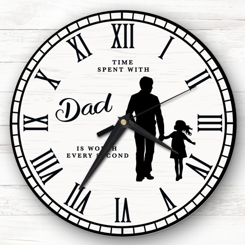 Father With Daughter Silhouette Personalised Gift Personalised Clock ...