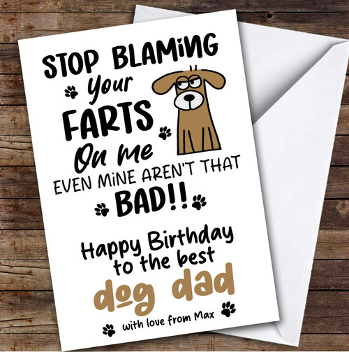 Funny Dog Dad Birthday Card Personalised From Dog - The Card Zoo