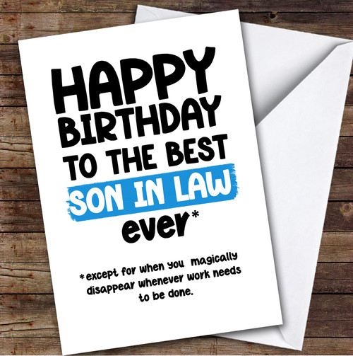 Funny Happy Birthday Card Personalised The Best Son-In-Law Ever - The ...