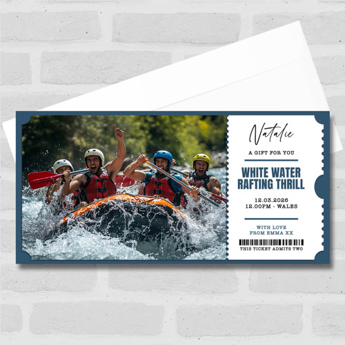 White Water Rafting Thrill Personalised Surprise Ticket Gift Voucher ...