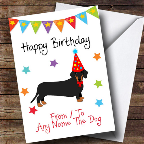 To From Dog Dachshund Personalised Birthday Card - The Card Zoo