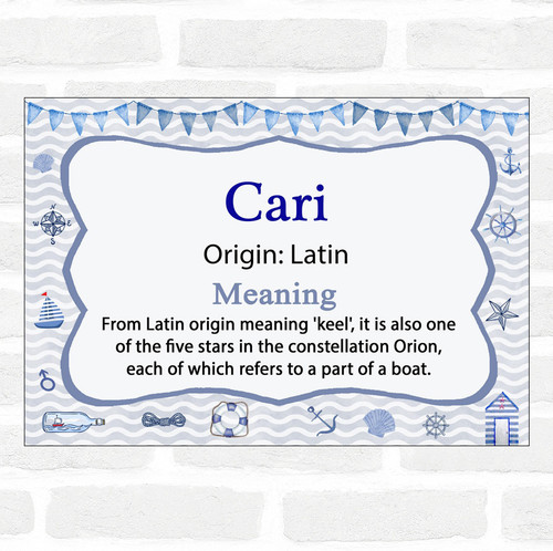 Cari Name Cari Name Meaning Nautical Certificate - The Card Zoo