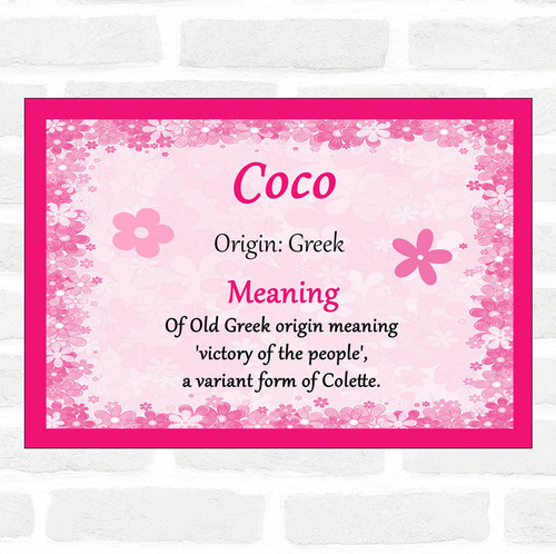 Coco Name Meaning Pink Certificate The Card Zoo - coco guitar test roblox