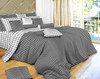 Dorm Room Bedding, Black and White Check 4 Piece 100% Cotton Duvet Cover Set, Dolce Mela DM497T