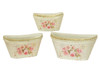 French country planters oval vintage painted metal decorative vases & flower pots by Dolce Mela (set of 3)