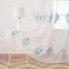 Sheer Curtain Panel Blue on White DMC733