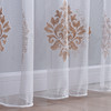 Sheer Curtain Panel Gold on White