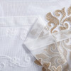 Sheer Curtain Panel Gold on White