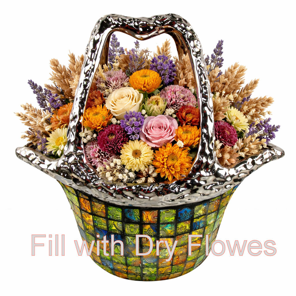 DMCV005 ceramic purse glass vases you can fill with dry flowers