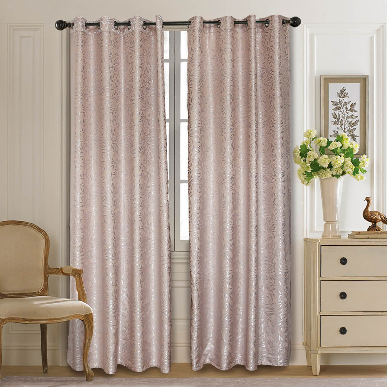 Curtain Panel Semi-Blackout Drapes, DMC713 Dolce Mela Olympia Window Treatments