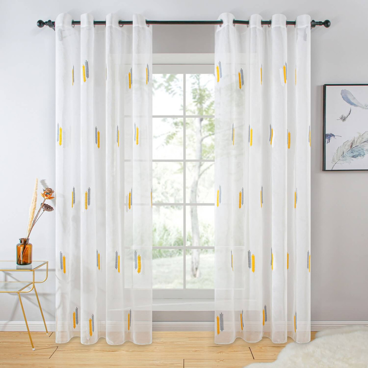 Dropship Sheer Curtain Panel Grommet-Top Window Treatments DMC723 Dolce Mela 8171460151532