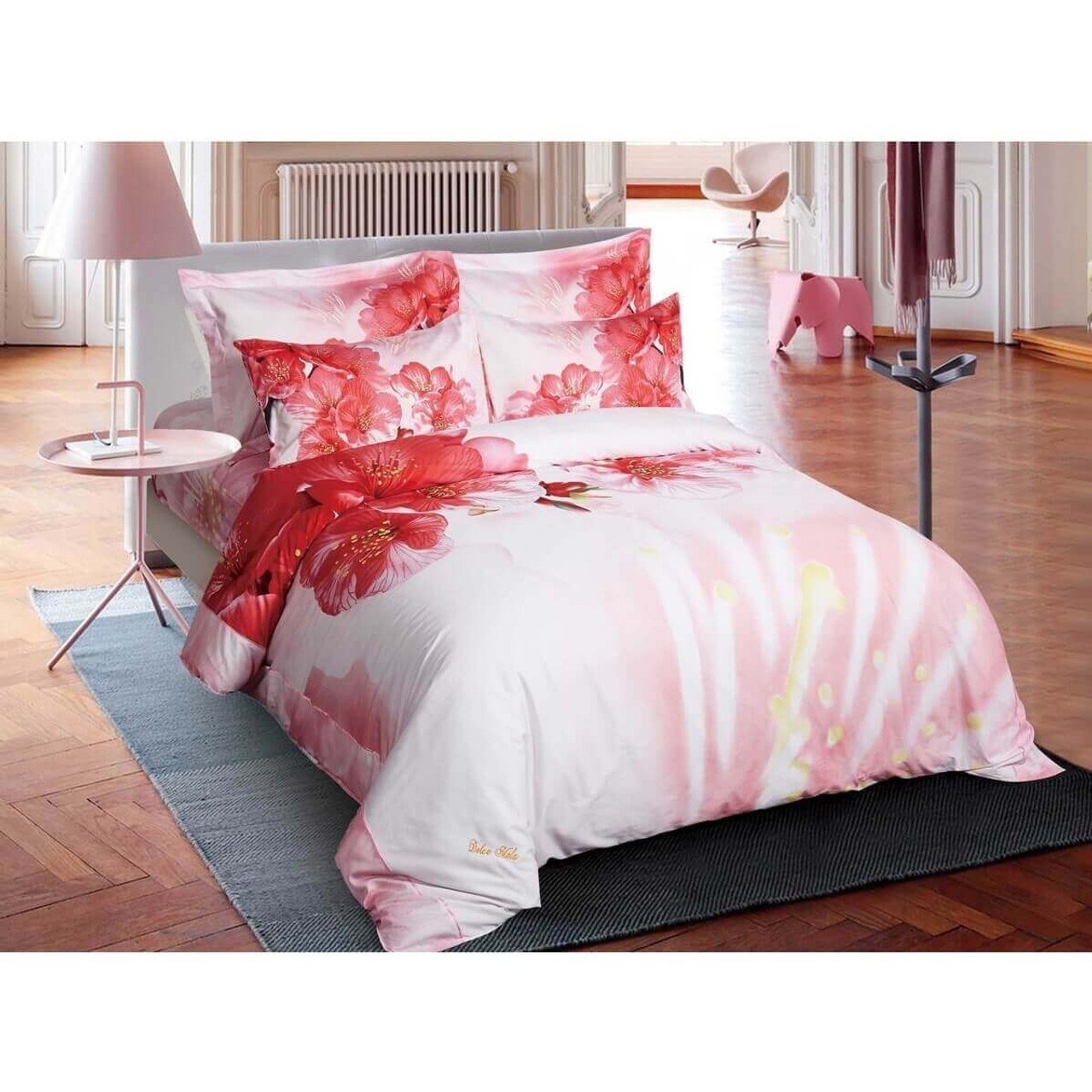 DM700K King size Floral Bedding, Dolce Mela - Pink