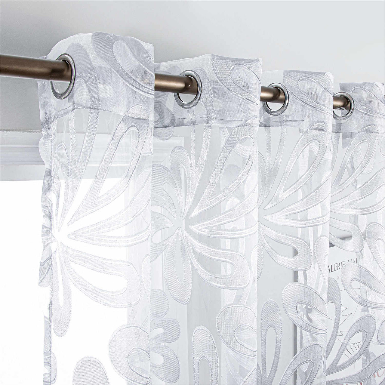 Dolce Mela Brussels  Silver accent  Sheer Curtains