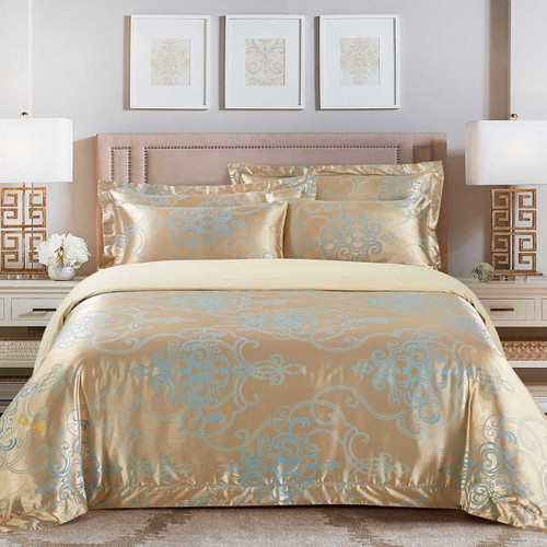 Jacquard Queen Duvet Cover Set Bedding | Dolce Mela DM505Q