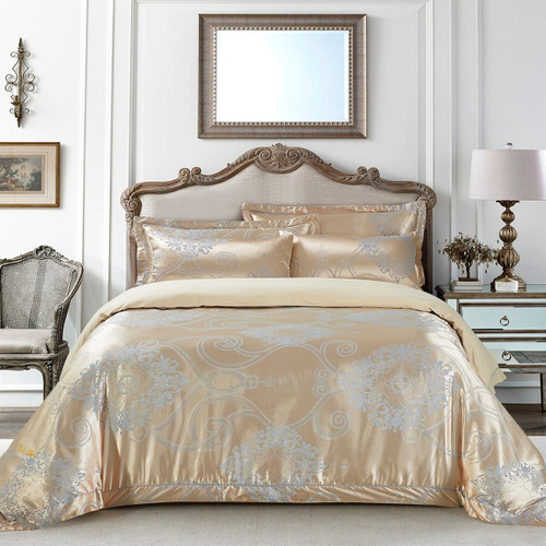 King Size Duvet Cover Set, 6 Piece Luxury Jacquard Bedding, Dolce Mela Las  Vegas DM718K 