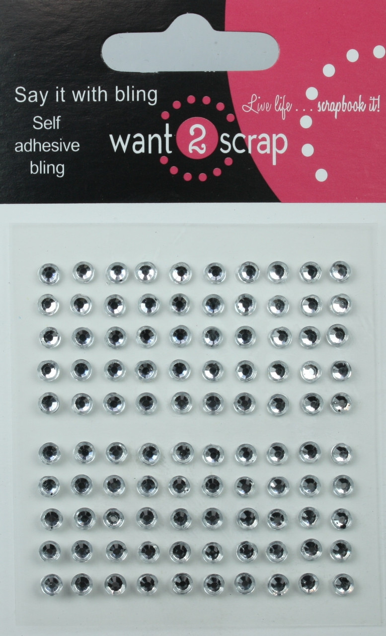 Baby Bling - Silver Rhinestones - 100 Count Silver - 2.5 mm