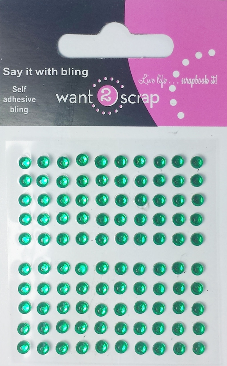 Baby Bling - Dark Green Rhinestones - 100 count - 2.5 mm - Want2Scrap