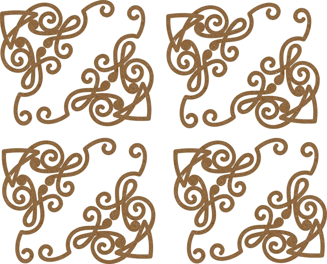 Mini Decorative Corner Borders - 4 Pack Chipboard Embellishment
