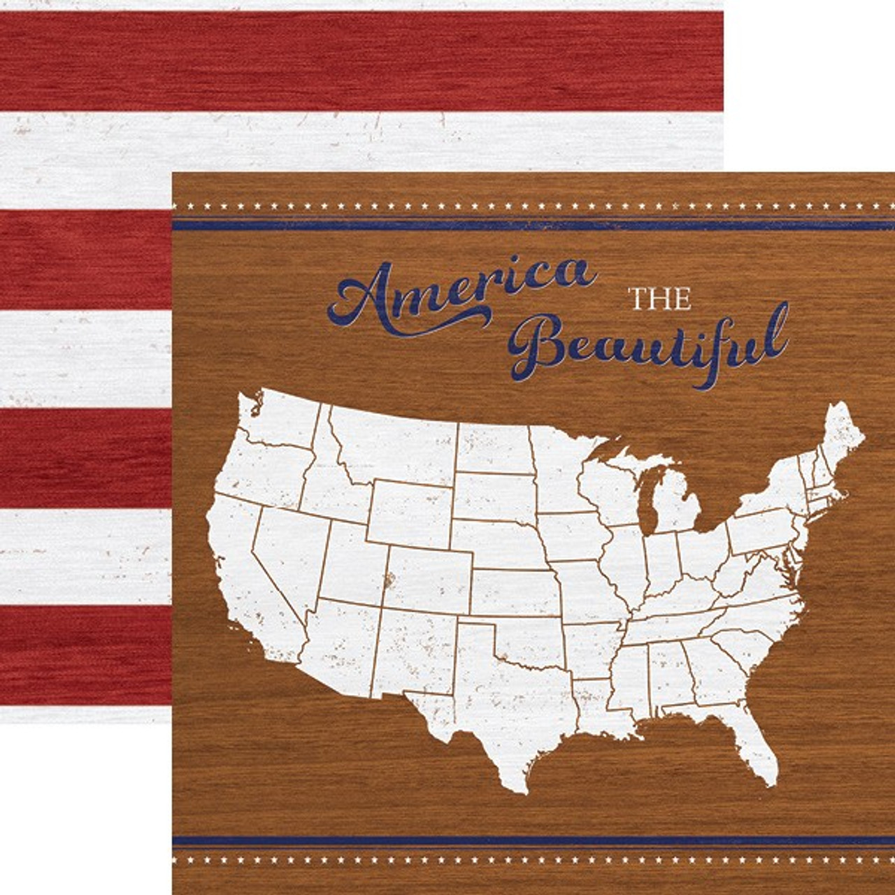 America the Beautiful 12 x 12 Double Sided Scrapbook Paper