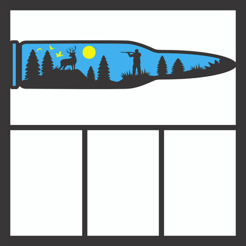 HUNTING BULLET - 12 X 12 SCRAPBOOK OVERLAY