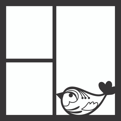 A LITTLE BIRDIE - 12 X 12 SCRAPBOOK OVERLAY