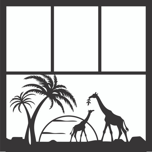 GIRAFFES - 12 X 12 SCRAPBOOK OVERLAY