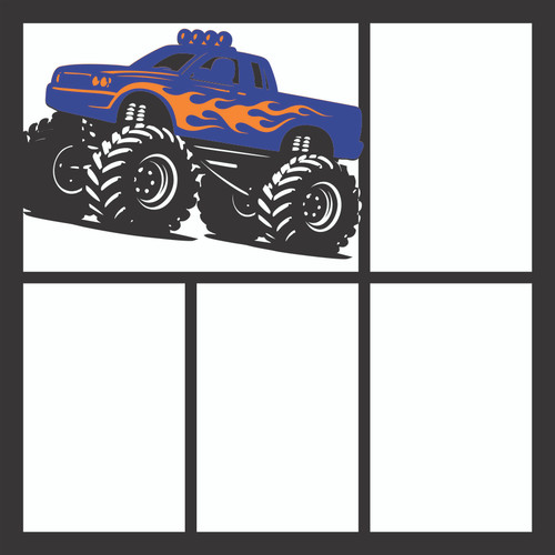 MONSTER TRUCK - 12 X 12 SCRAPBOOK OVERLAY
