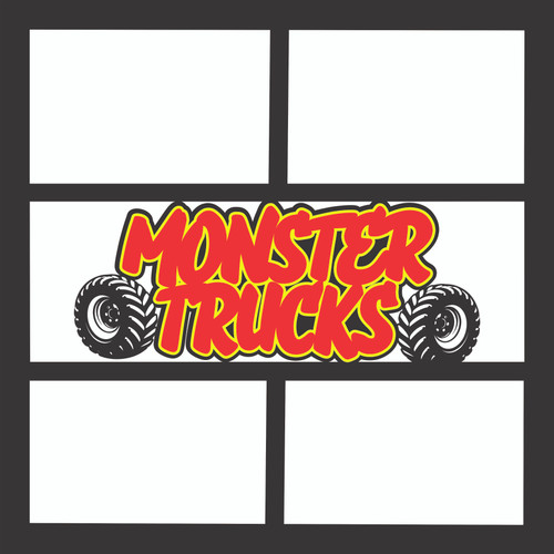 MONSTER TRUCK TITLE - 12 X 12 SCRAPBOOK OVERLAY