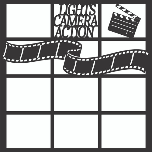 LIGHTS CAMERA ACTION - 12 X 12 SCRAPBOOK OVERLAY