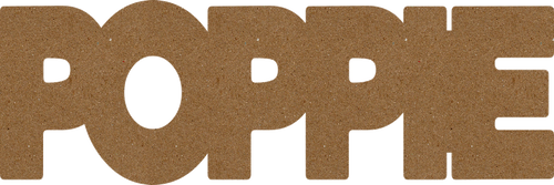 Poppie - Chipboard Word - 2 1/2" x 7 1/2"