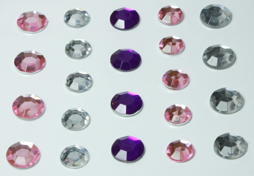 Multicolored Bling - Clear, Pink, and Purple Rhinestones