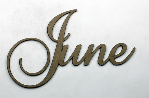 June - Fancy Chipboard Word